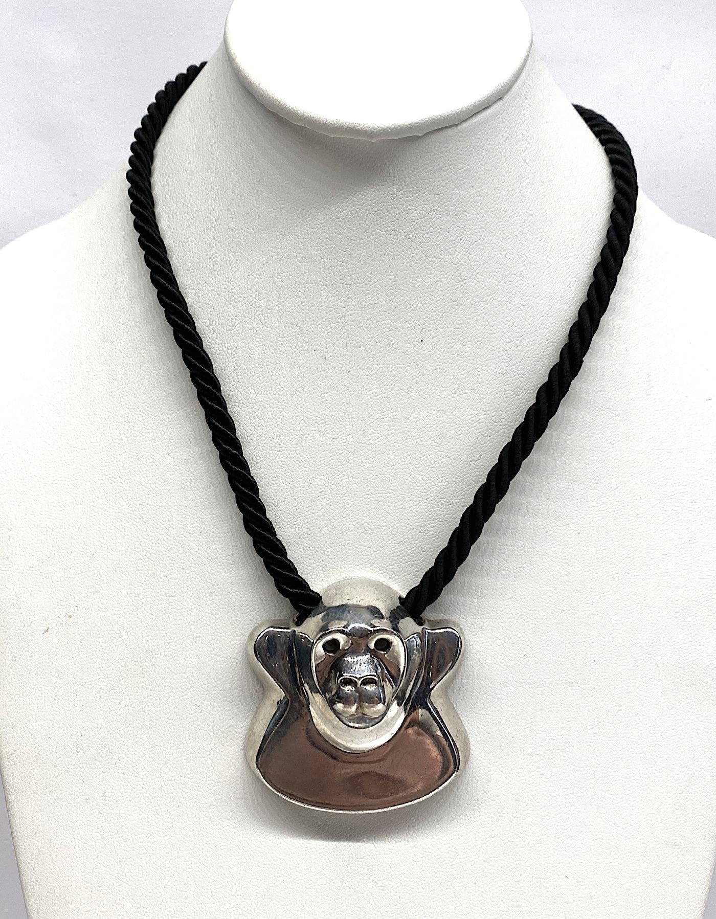 Brusca - Dante Sterling Silber Zoo Serie Gorilla Anhänger Halskette im Angebot 10
