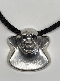 Brusca - Dante Sterling Silver Zoo Series Gorilla Pendant Necklace