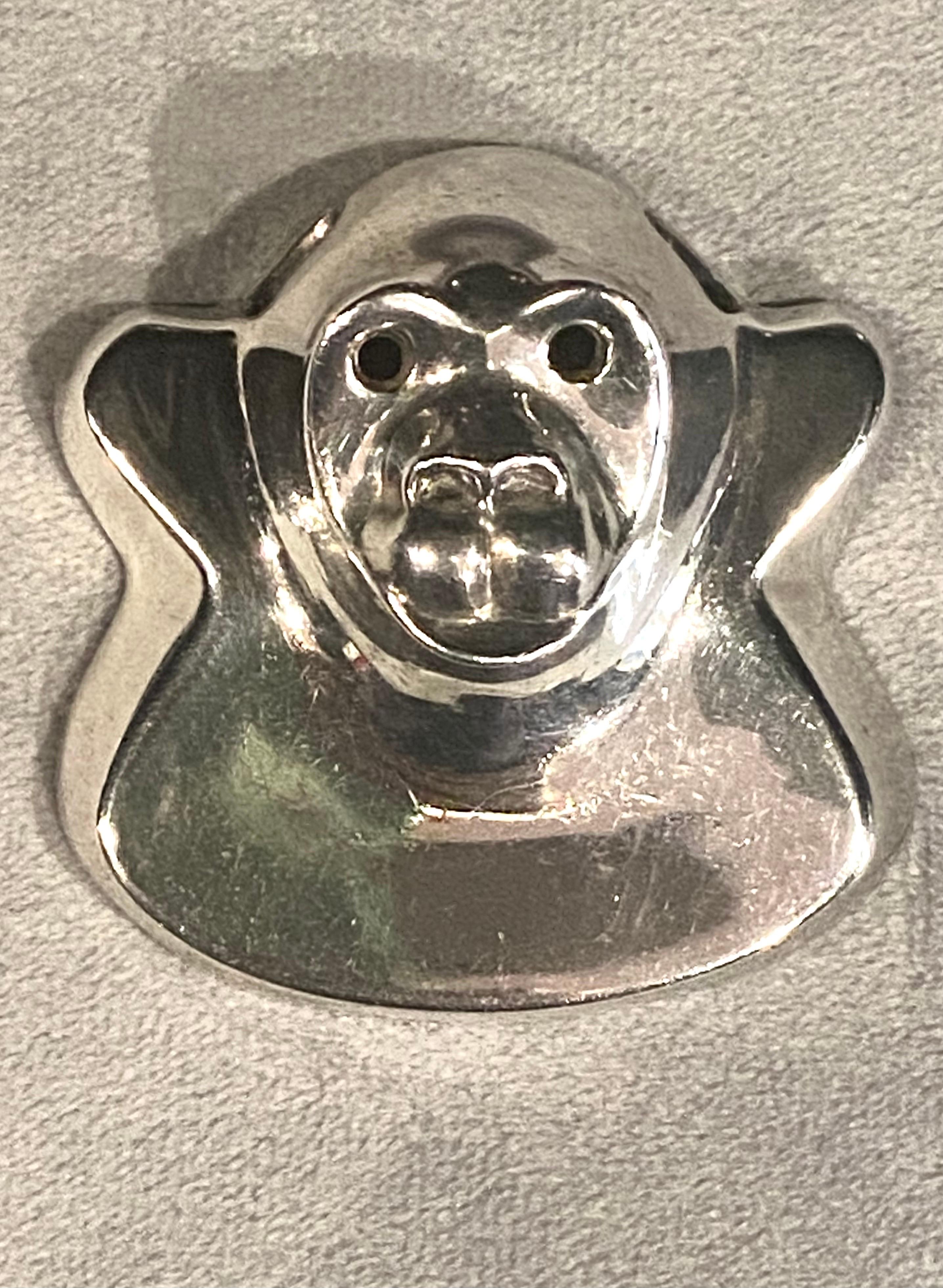 Brusca - Dante Sterling Silber Zoo Serie Gorilla Anhänger Halskette für Damen oder Herren im Angebot