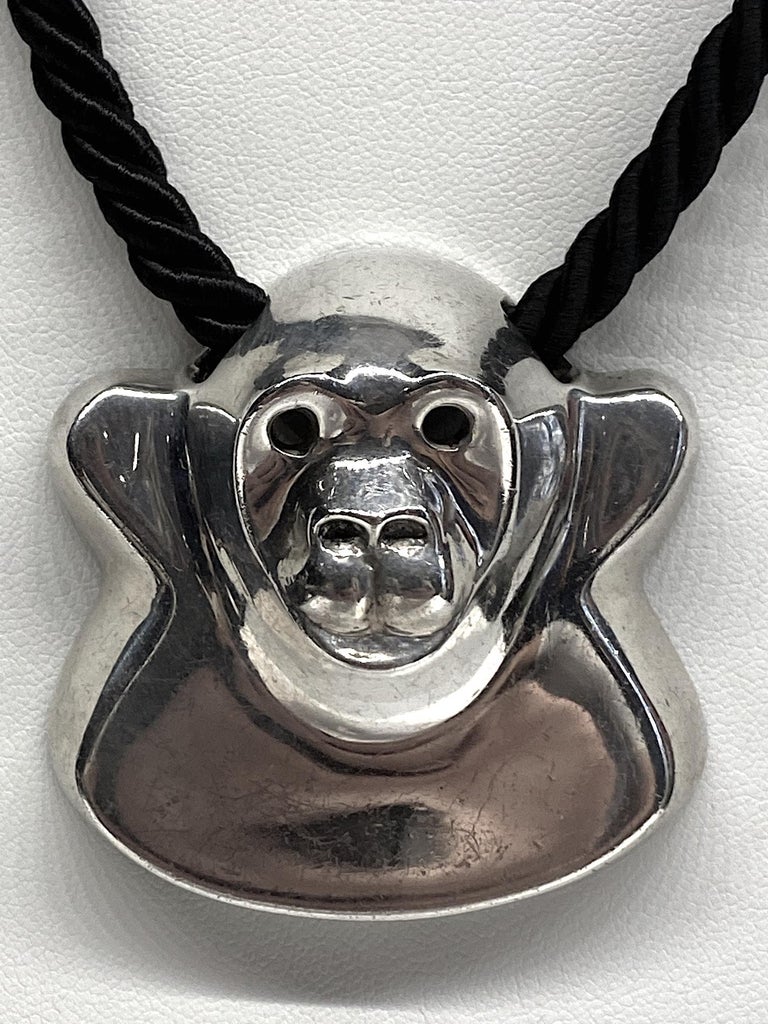 Brusca Dante Sterling Silver Zoo Series Gorilla Pendant Necklace For