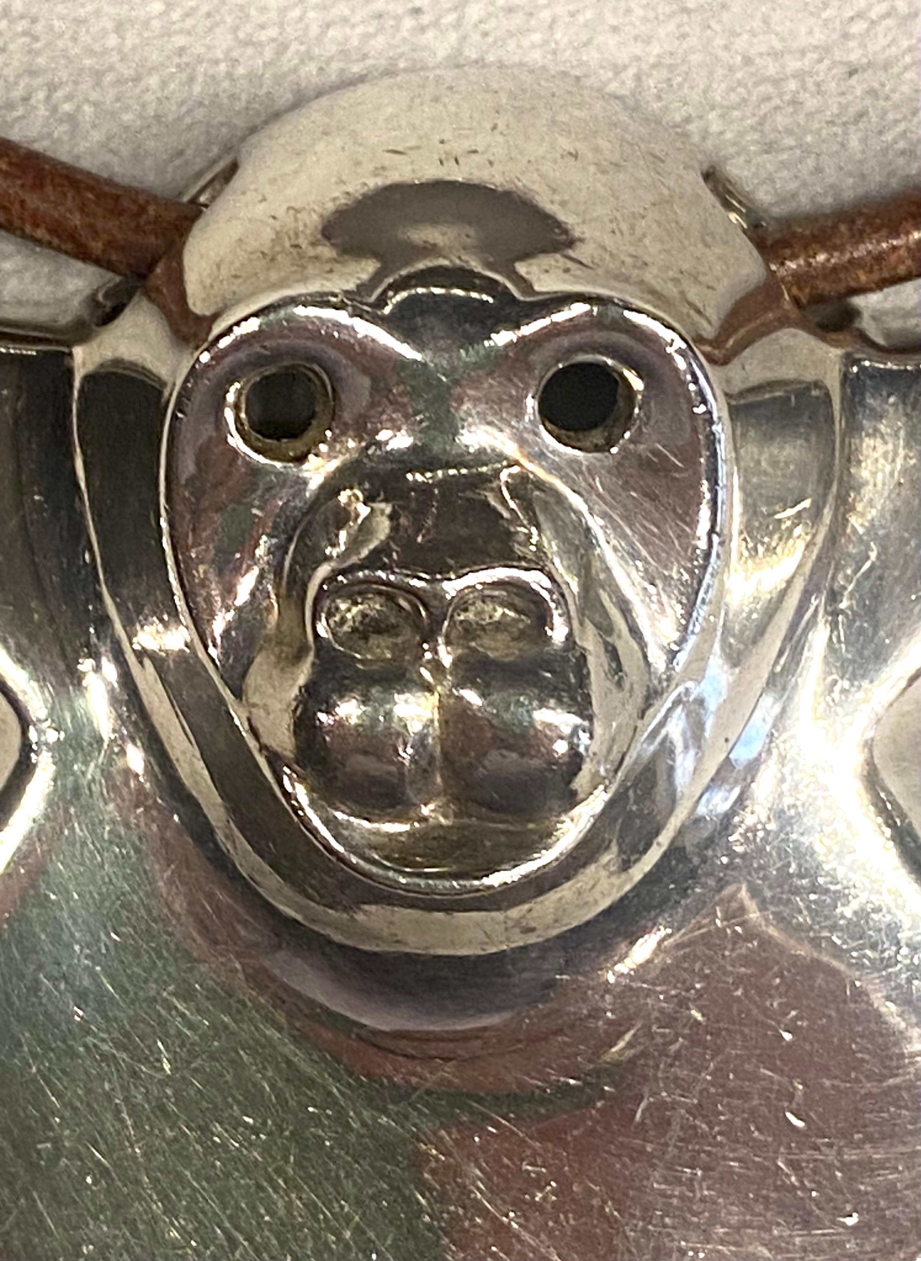 Brusca - Dante Sterling Silber Zoo Serie Gorilla Anhänger Halskette im Angebot 1