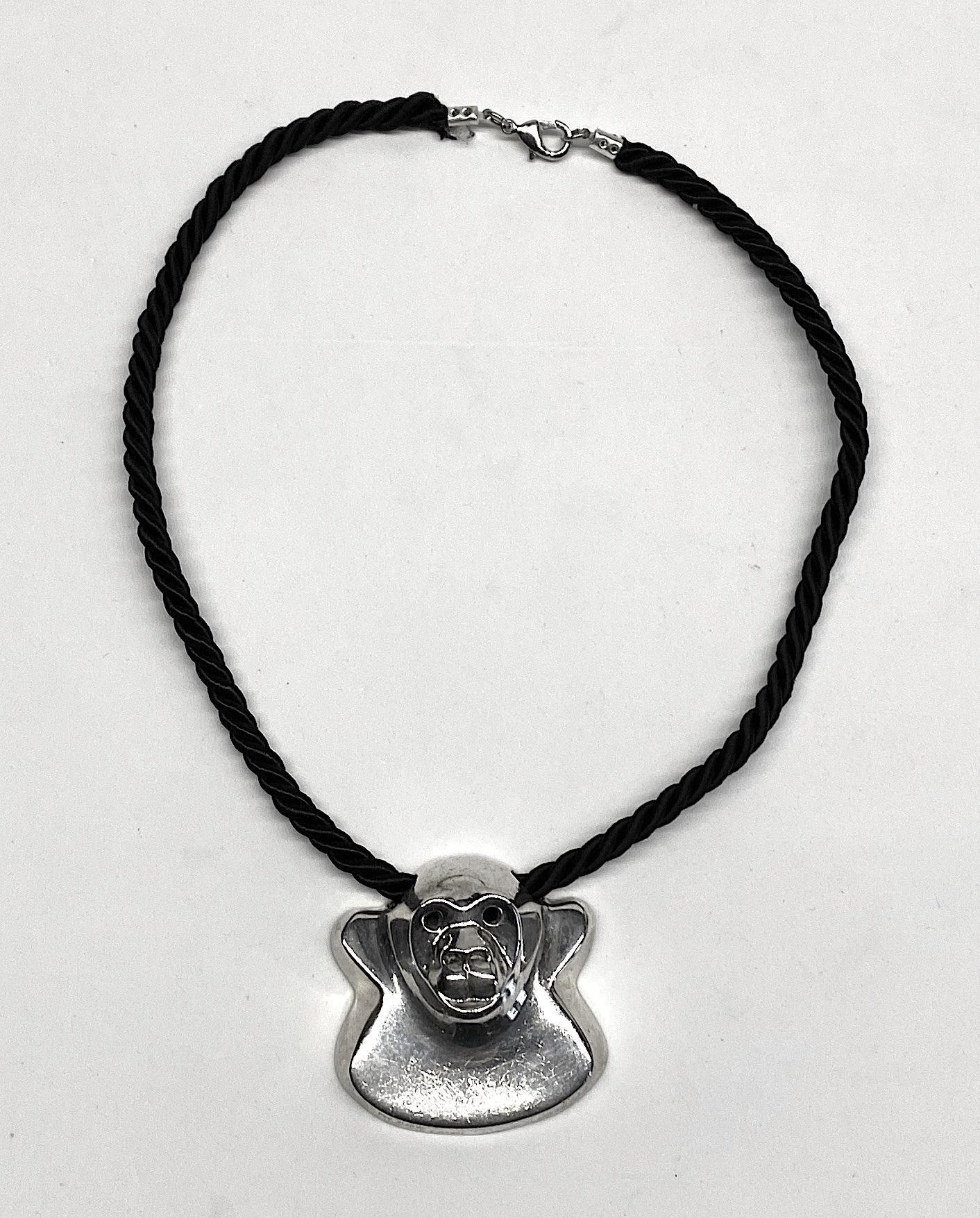 Brusca - Dante Sterling Silver Zoo Series Gorilla Pendant Necklace In Good Condition For Sale In New York, NY