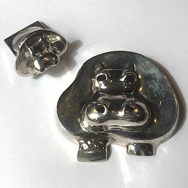 Brusca - Dante Sterling Silver Zoo Series Hippopotamus Ring from 1976 7