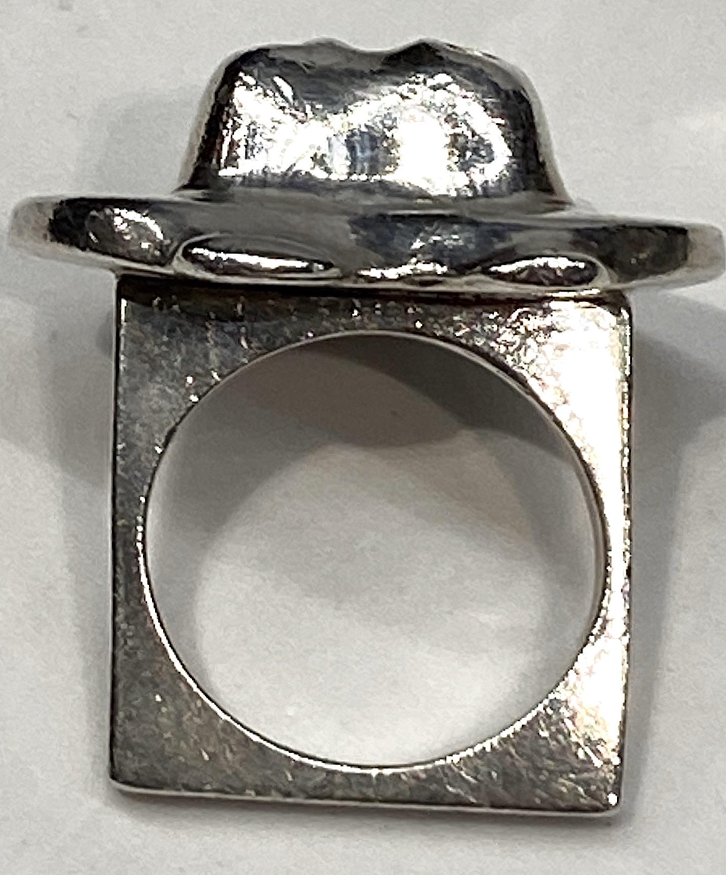 Brusca - Dante Sterling Silver Zoo Series Hippopotamus Ring from 1976 3