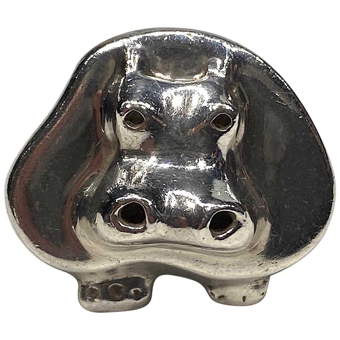 Brusca - Dante Sterling Silver Zoo Series Hippopotamus Ring from 1976