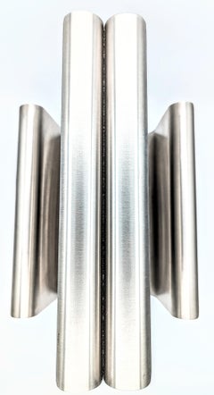 Brush Aluminum Magazine Stand, France 1970s