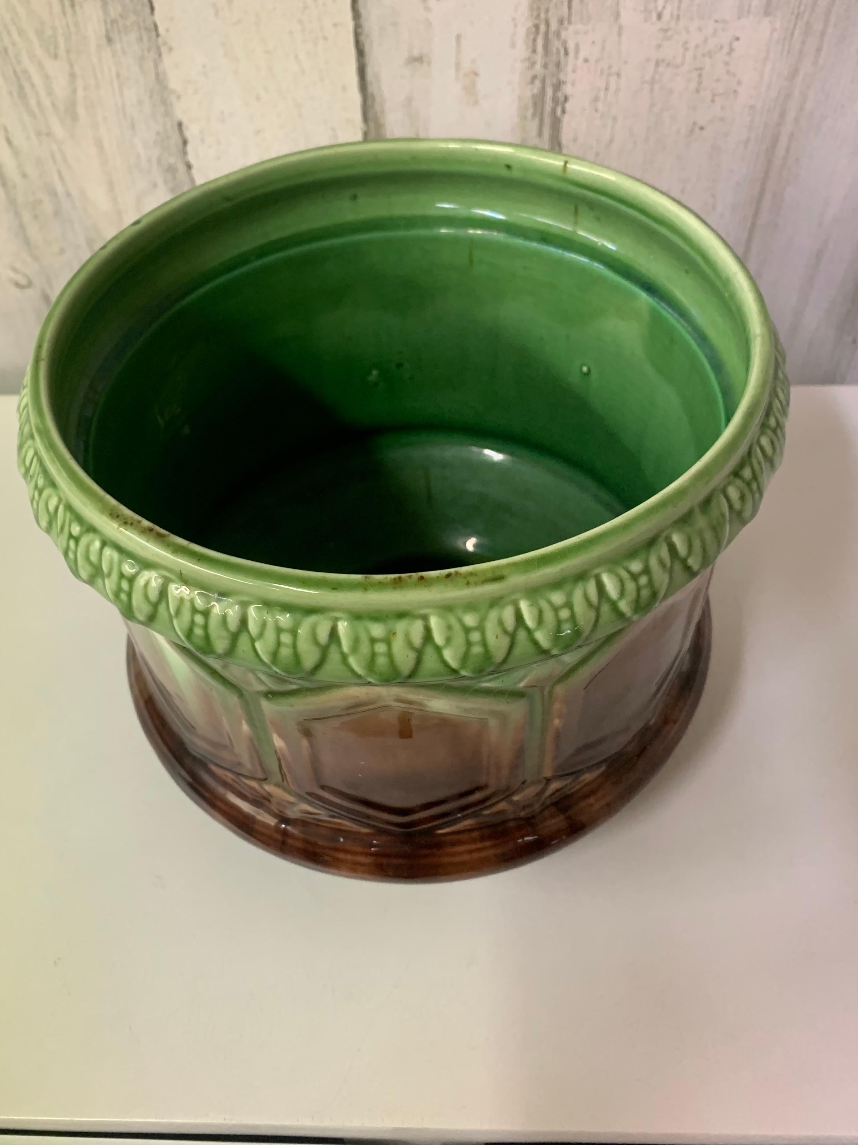 American Brush McCoy Blended Majolica Jardiniere For Sale