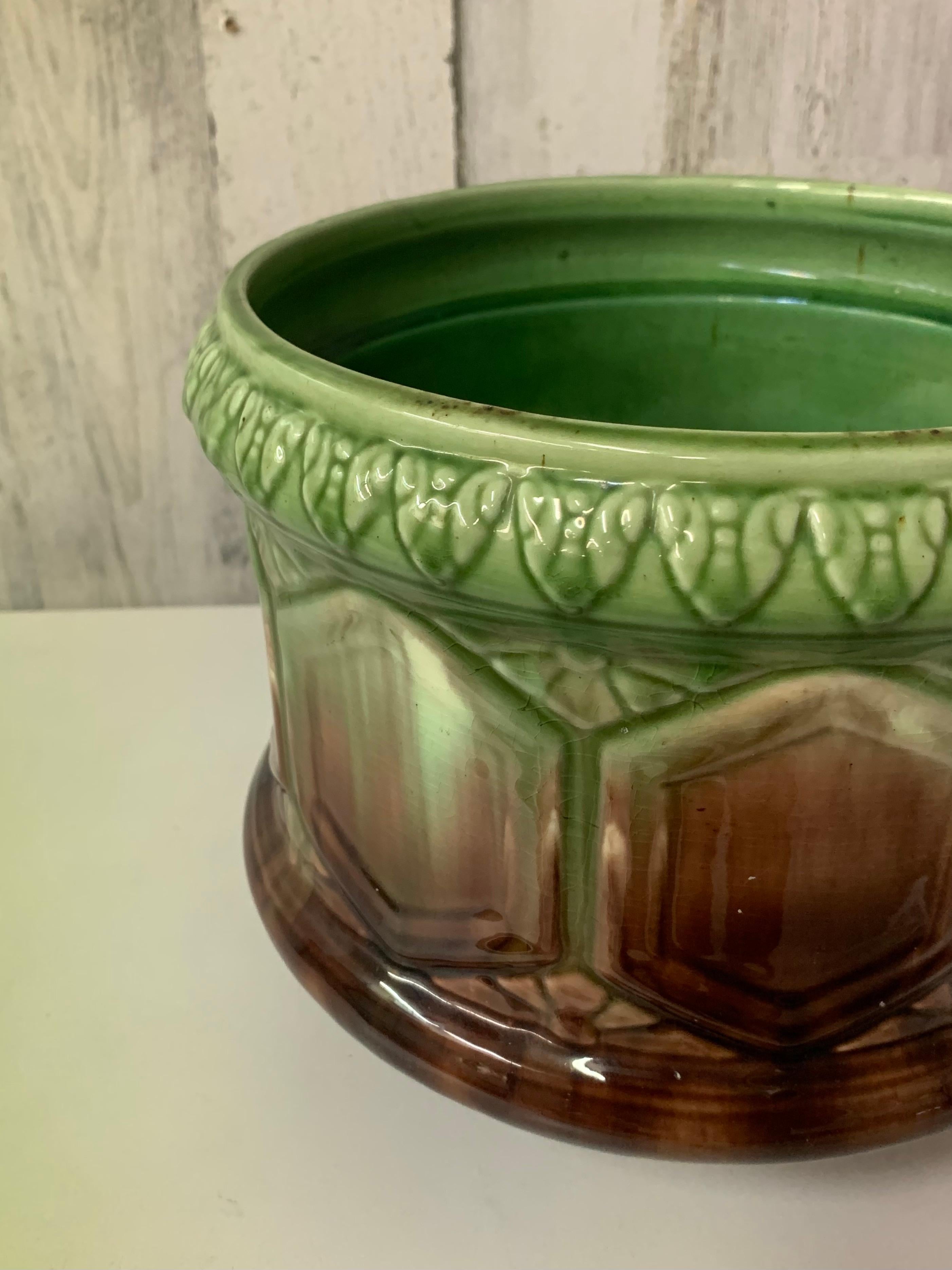 Clay Brush McCoy Blended Majolica Jardiniere For Sale