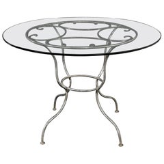 Brush Metal Glass Table