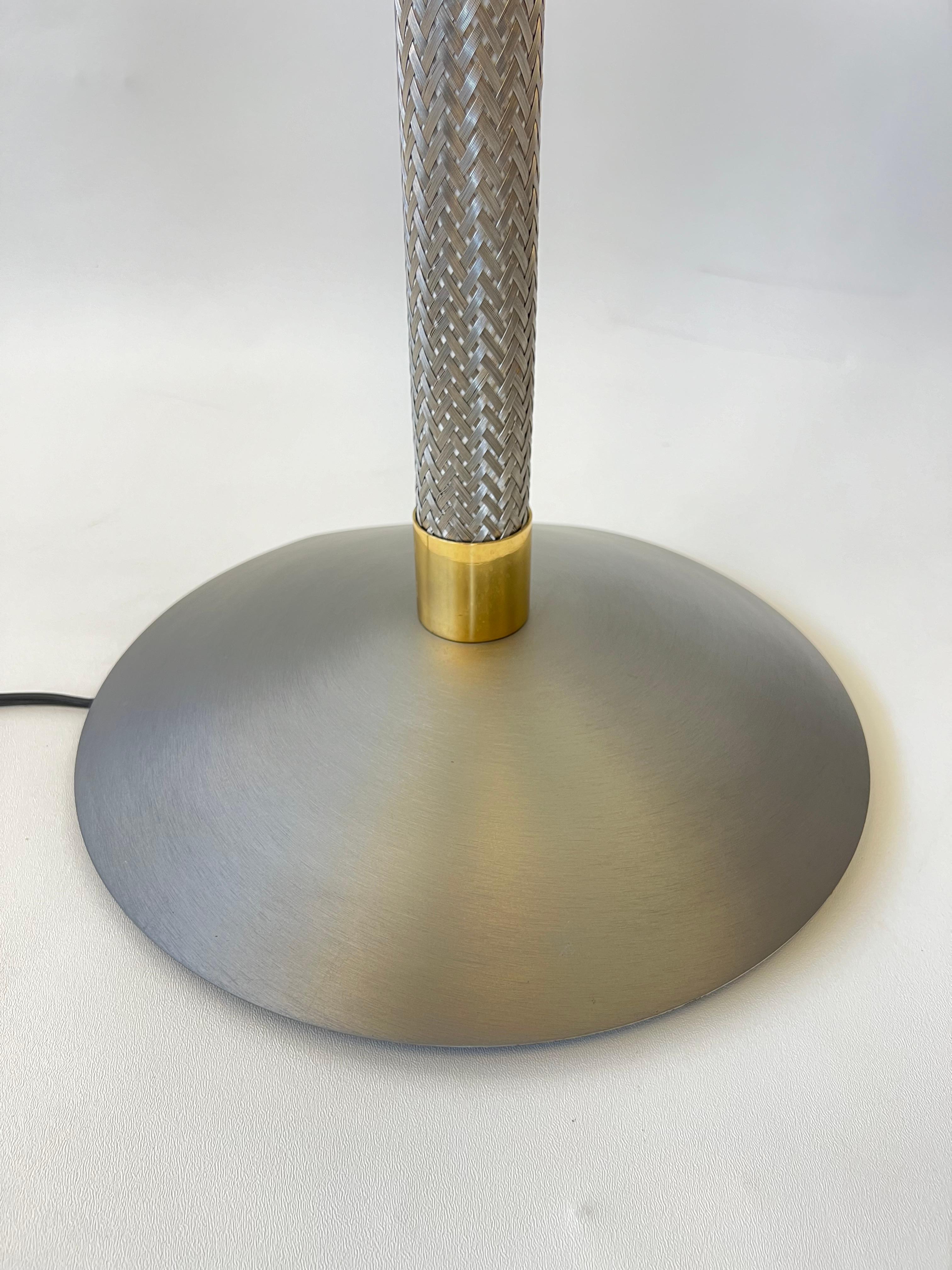 Brush Stainless Steel and Glass Torchiere Floor Lamp by kovacs 2