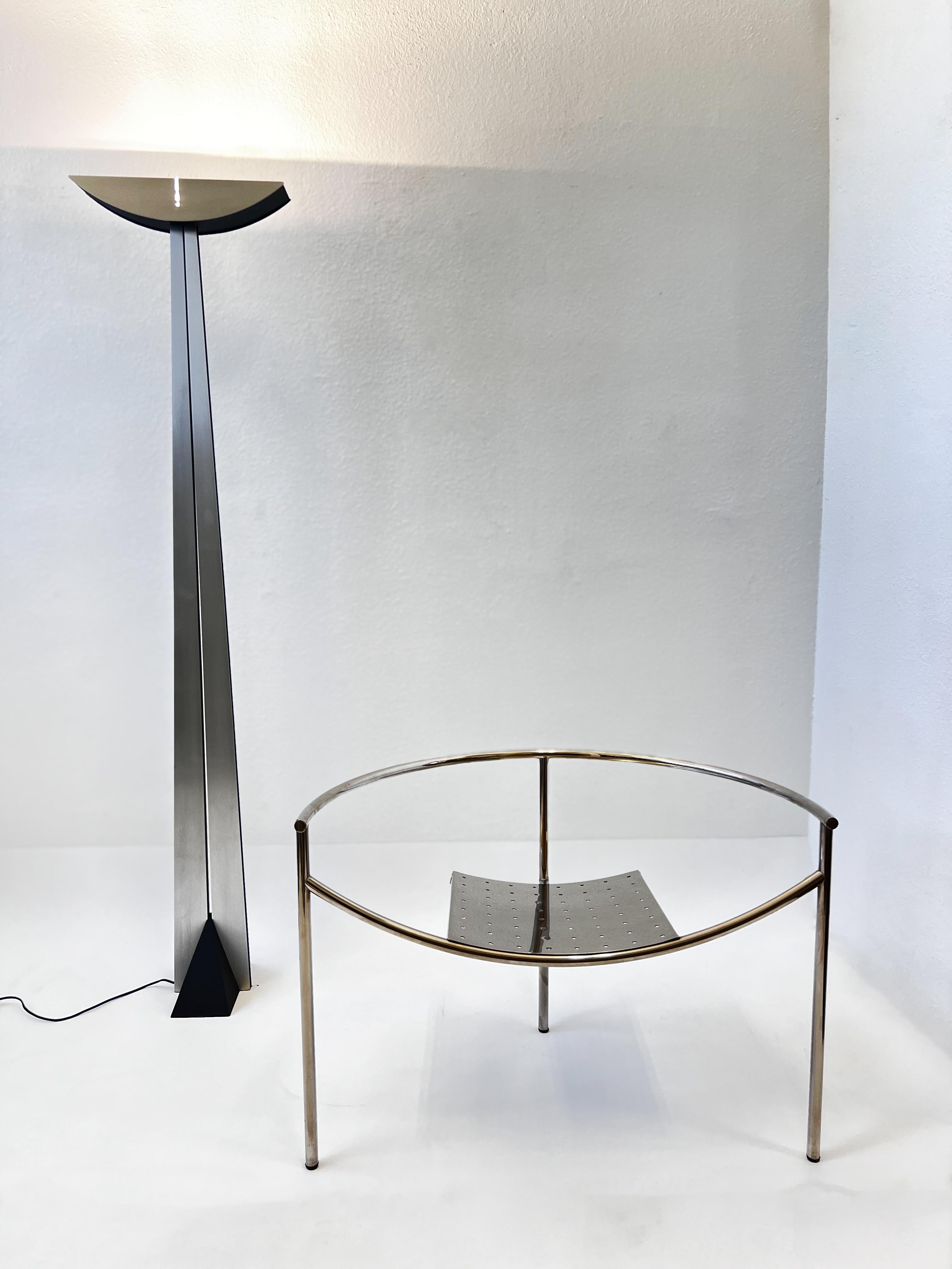 Lampadaire torchère en acier inoxydable brossé de Robert Sonneman pour George Kovacs en vente 3