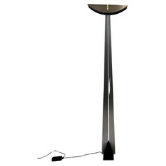 Brush Stainless Steel Torchiere Floor Lamp by Robert Sonneman for George Kovacs
