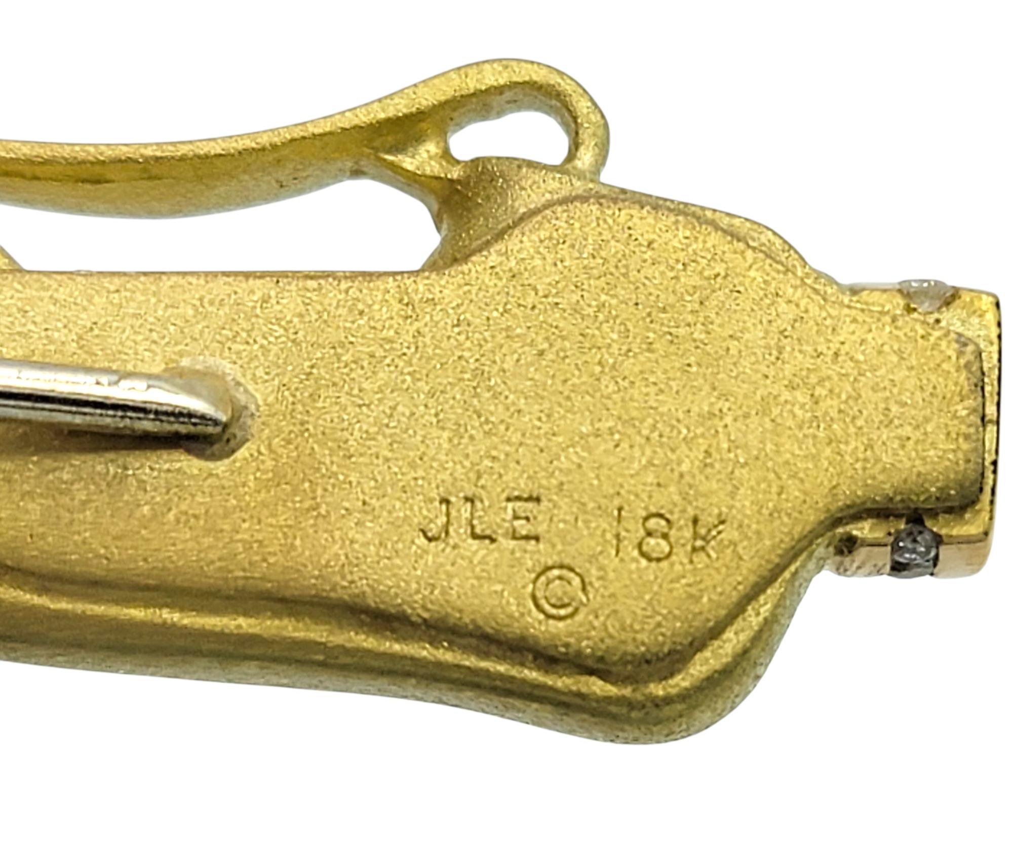 Ciondolo con sacca da golf in oro giallo spazzolato a 18 carati con diamanti In condizioni buone in vendita a Scottsdale, AZ