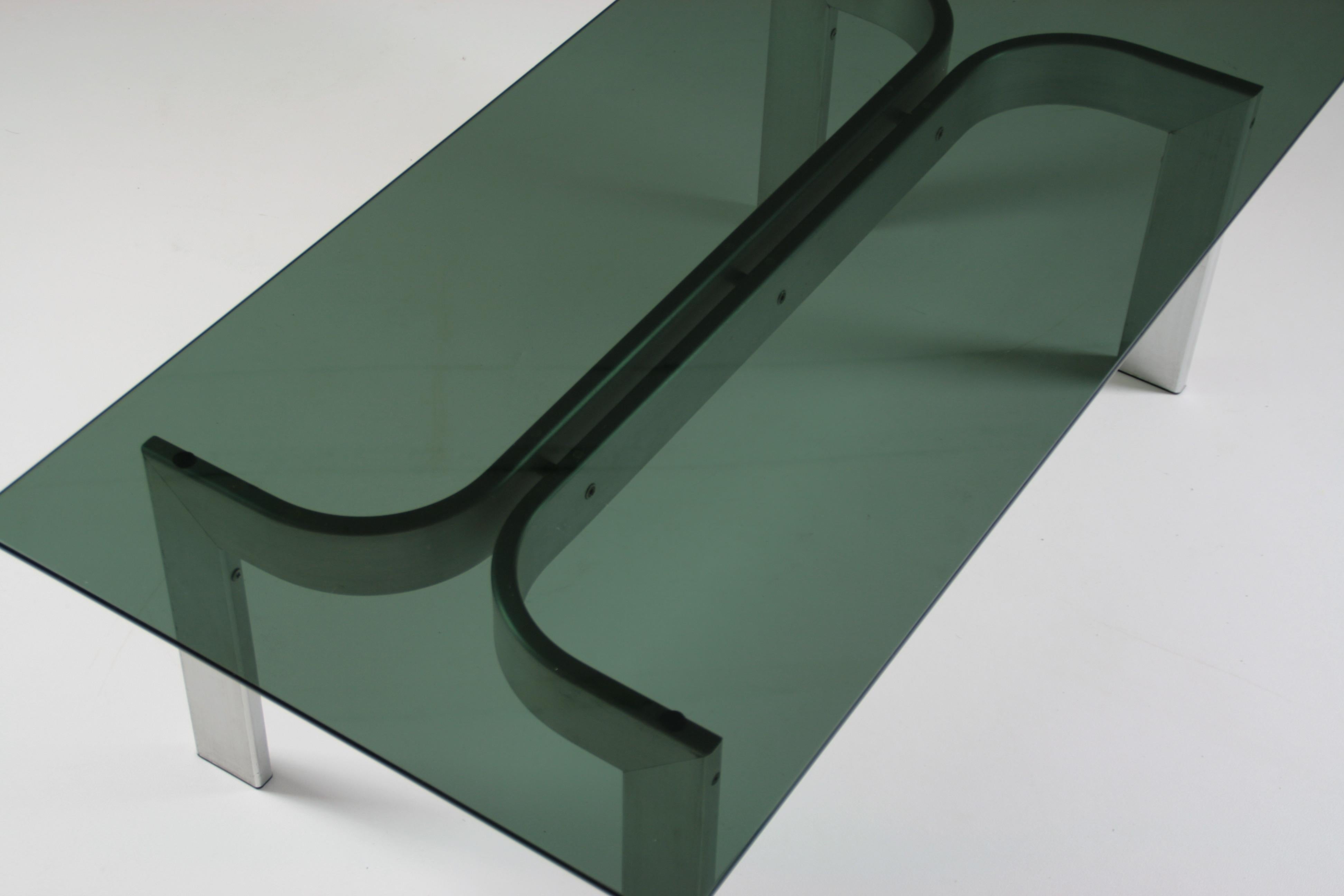 brushed-aluminum-coffee-table-and-glass-top-france-1970s-for-sale-at