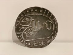 Assiette décorative en aluminium brossé