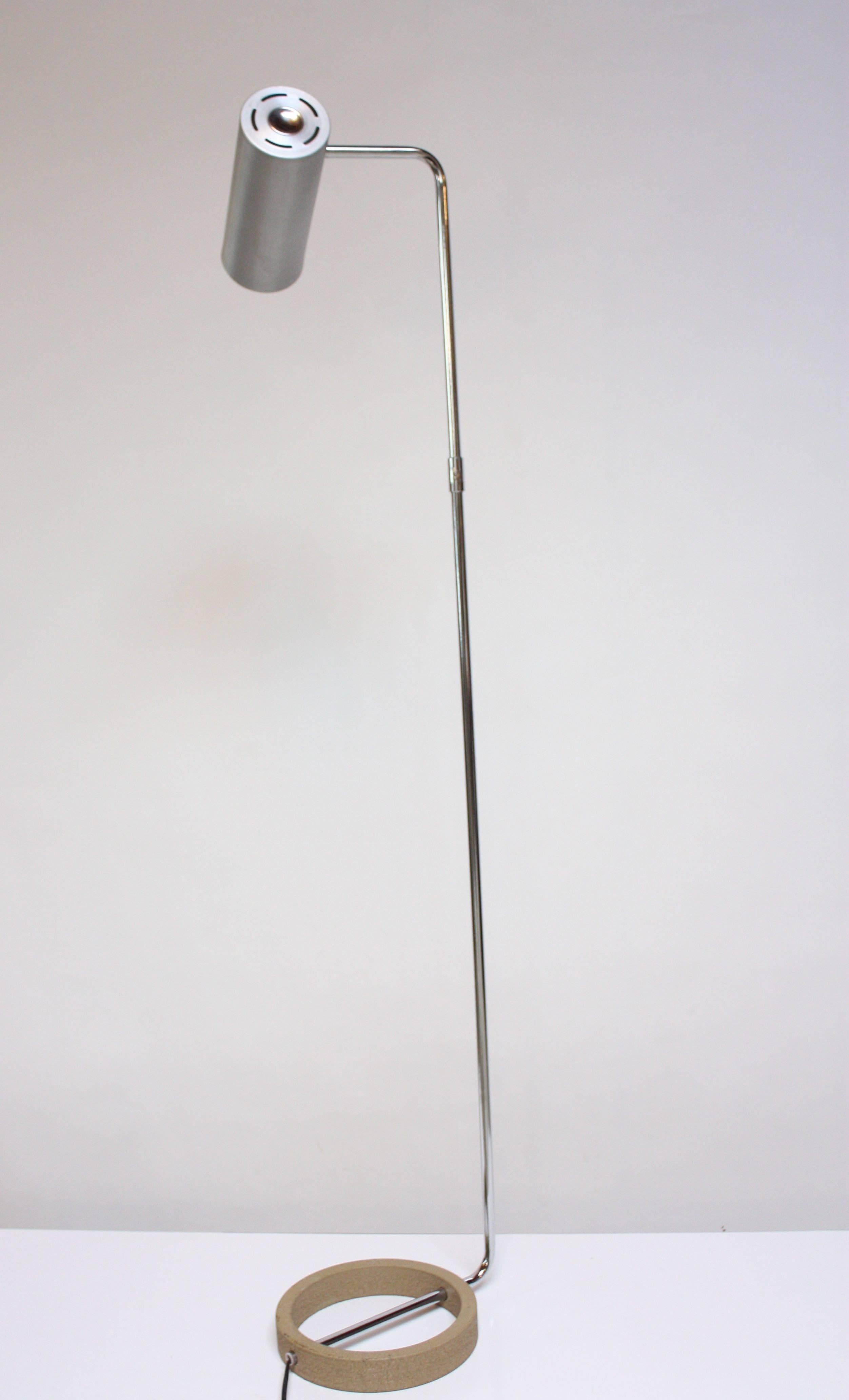 English Brushed Aluminum Floor Lamp by Paul Mayen for Habitat