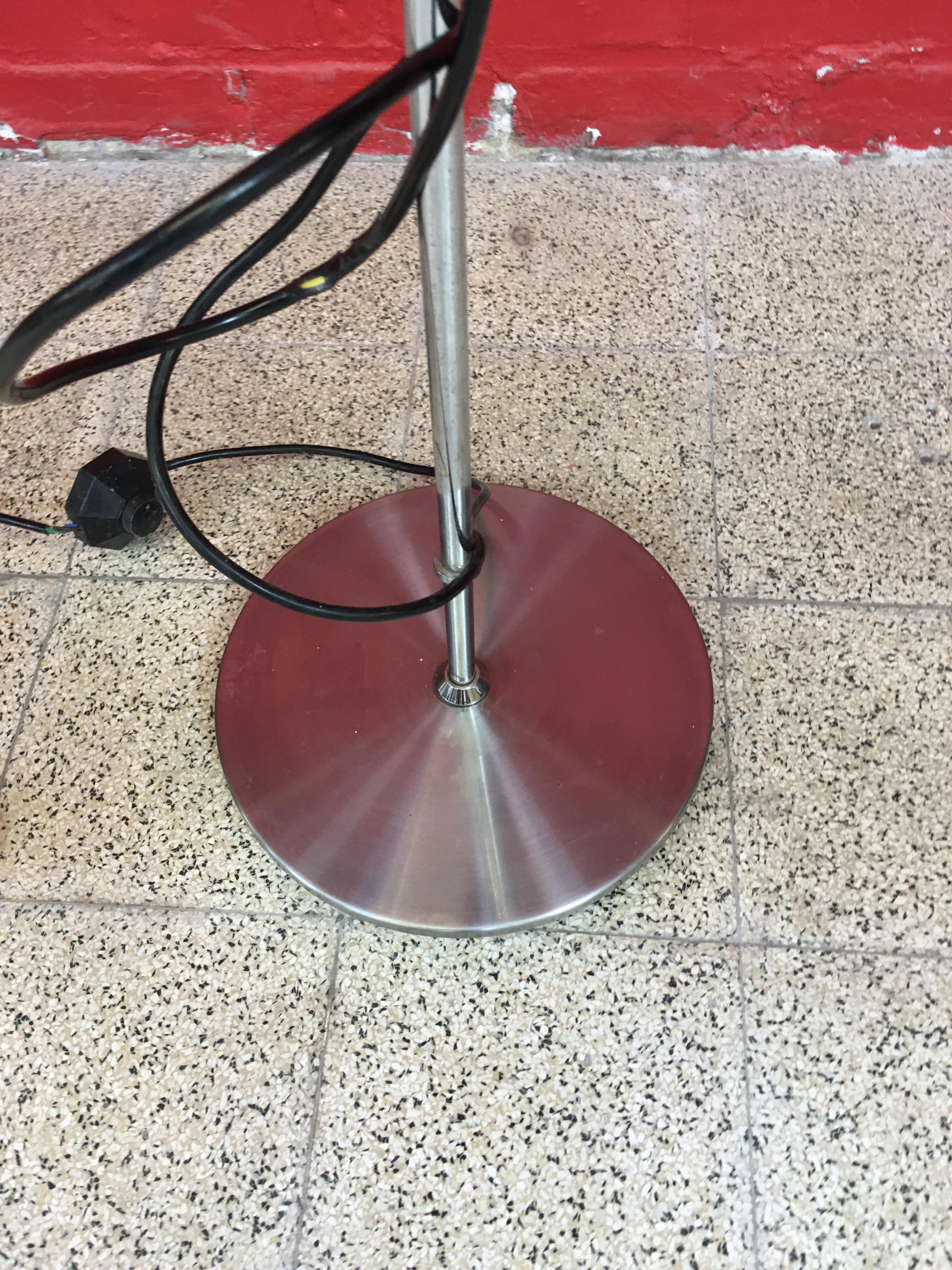Brushed Aluminum Floor Lamp, circa 1970 in the Style of Alain Richard For Sale 2