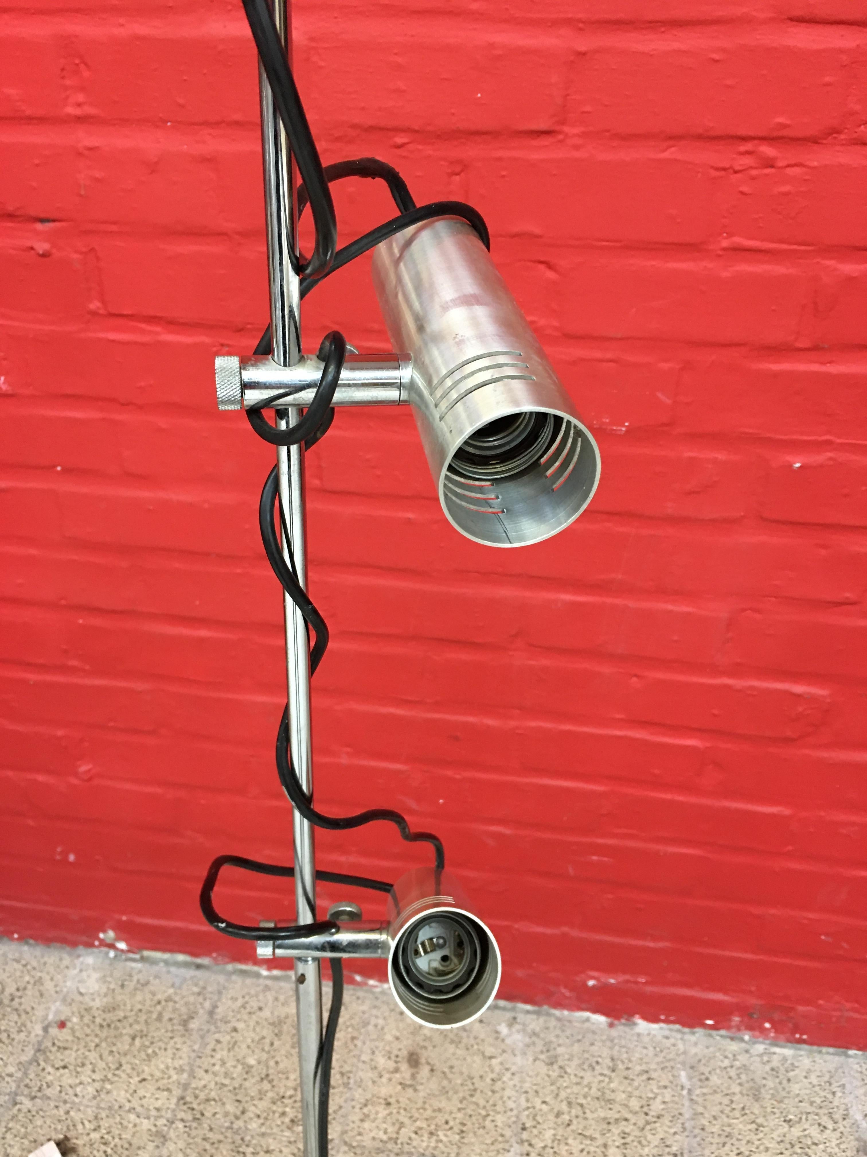Brushed Aluminum Floor Lamp, circa 1970 in the Style of Alain Richard For Sale 3