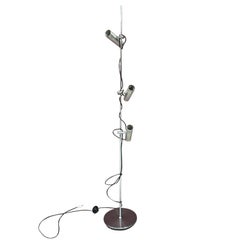 Vintage Brushed Aluminum Floor Lamp, circa 1970 in the Style of Alain Richard