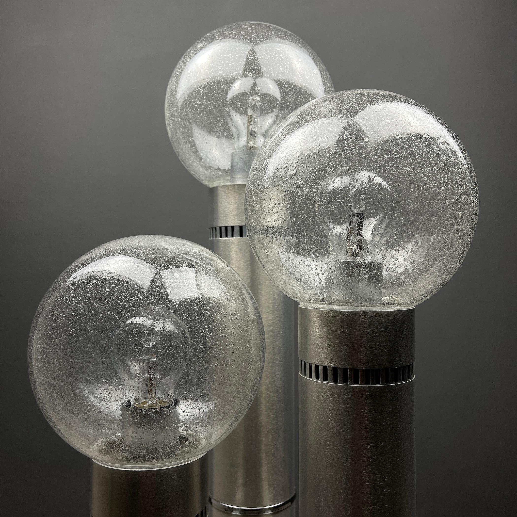 20th Century Brushed Aluminum Floor Lamp, Italy, 1970s For Sale