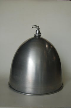 Brushed Aluminum Industrial Round Swag Ceiling Fixture