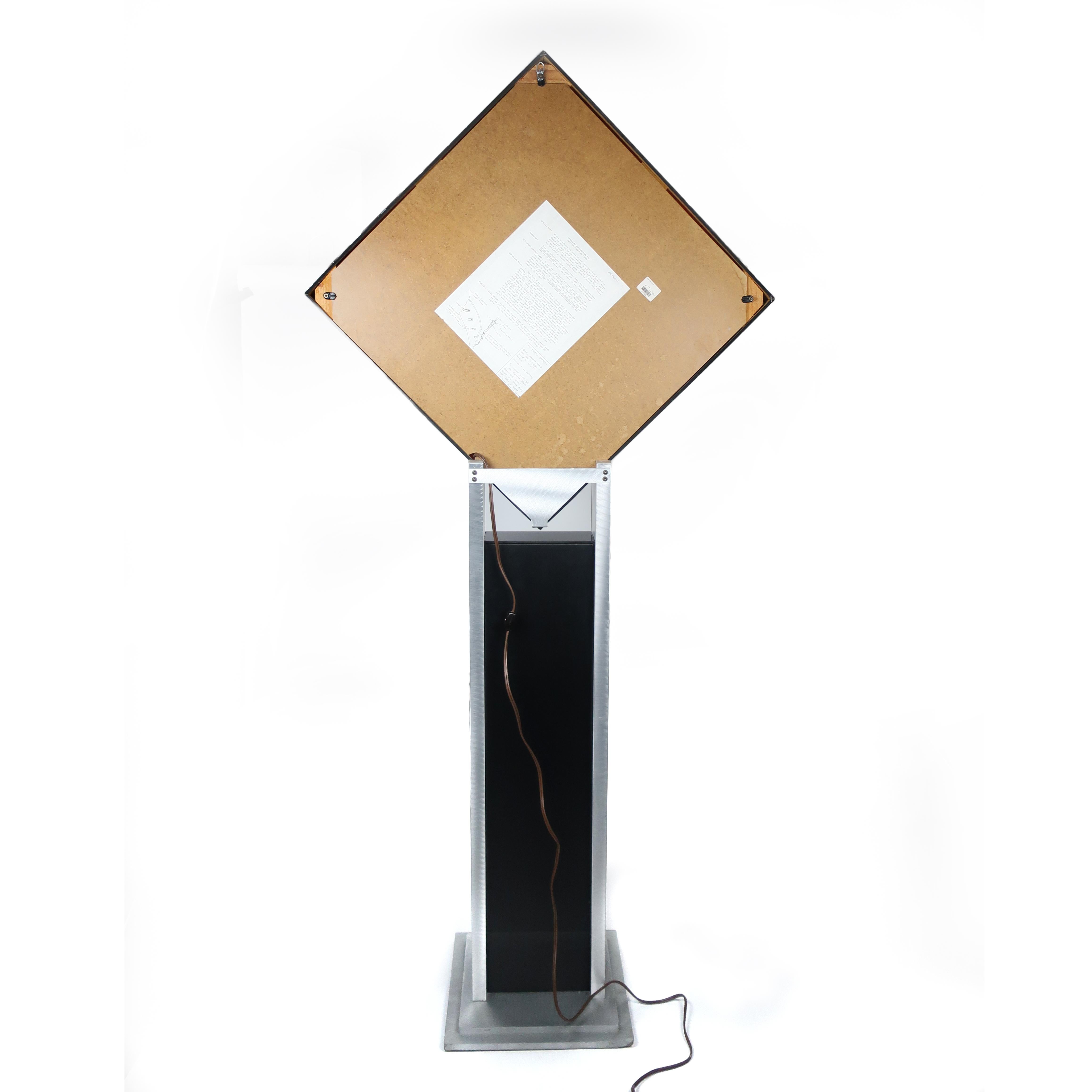 Brushed Aluminum Infinity Clock with Stand 4