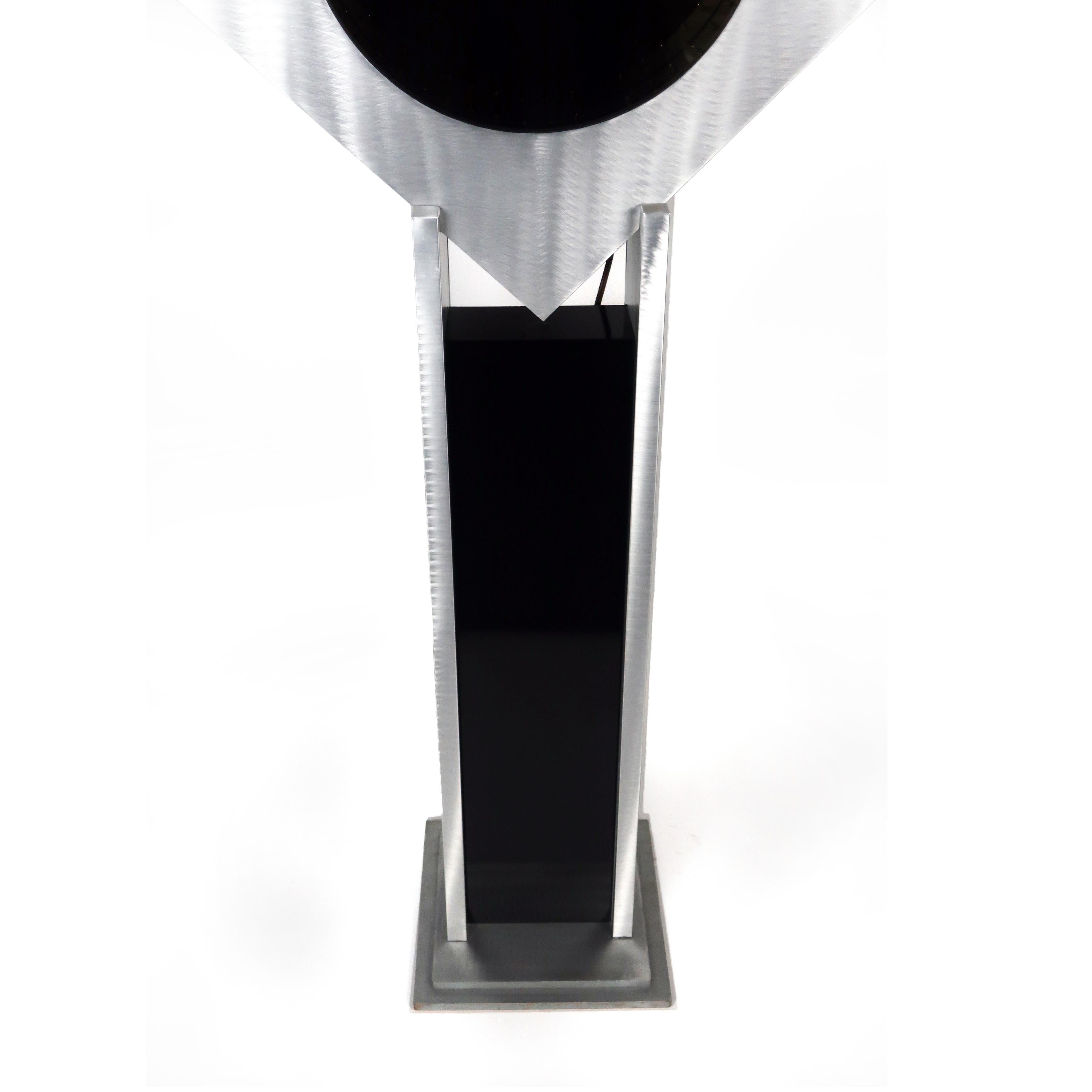 Brushed Aluminum Infinity Clock with Stand 2