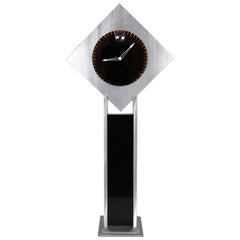 Vintage Brushed Aluminum Infinity Clock with Stand