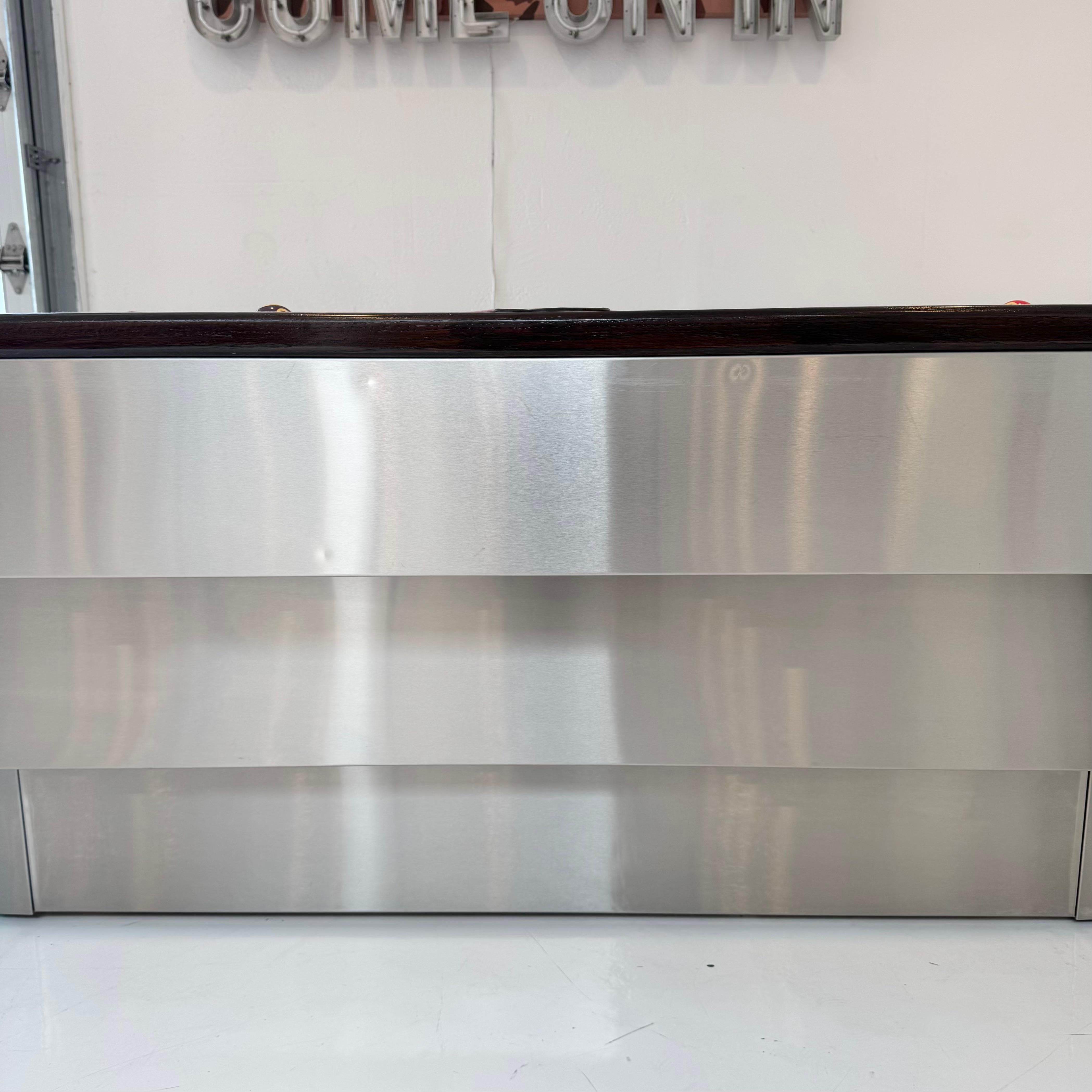 Brushed Aluminum Stacked Level Pool Table, 1980s USA For Sale 5