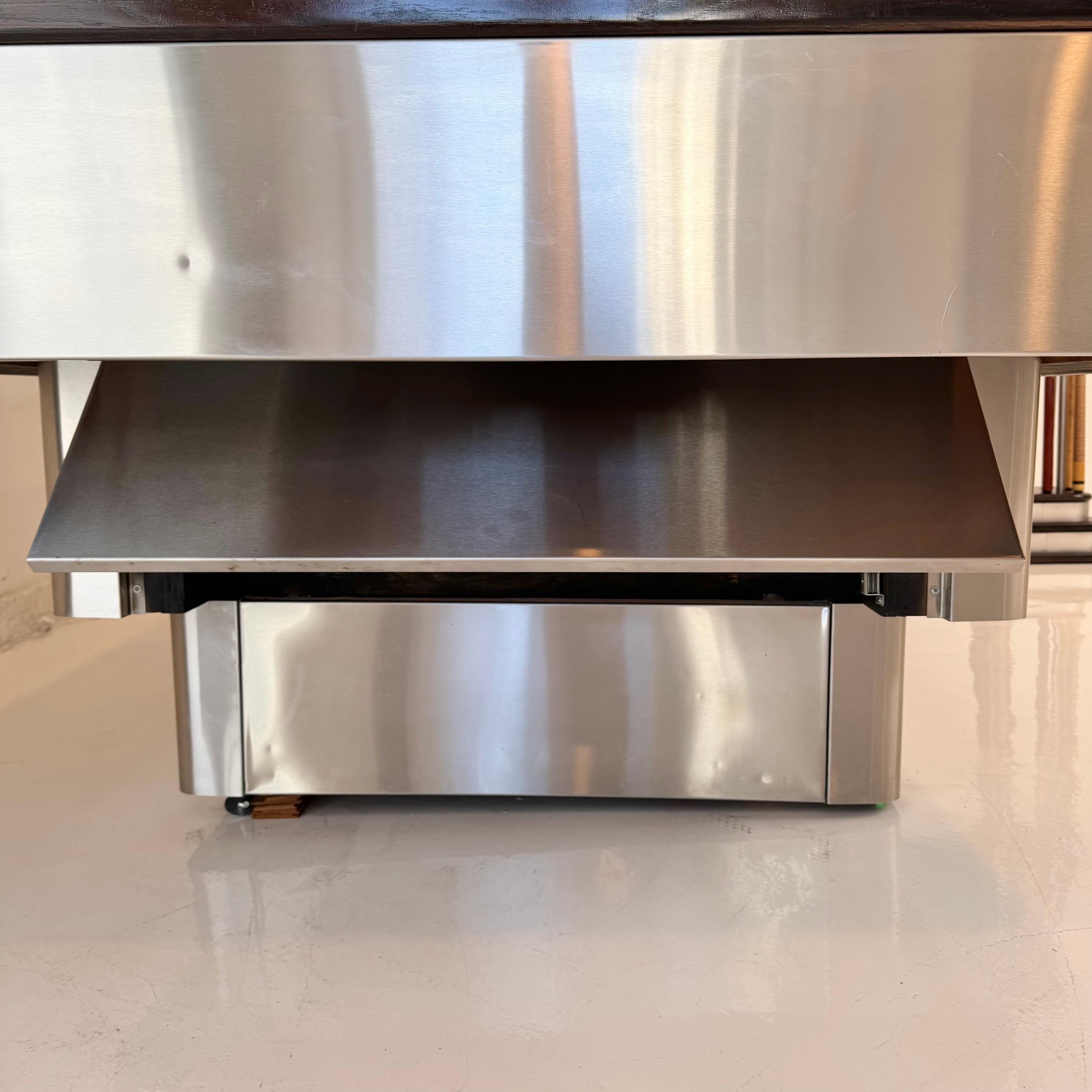 Brushed Aluminum Stacked Level Pool Table, 1980s USA For Sale 7