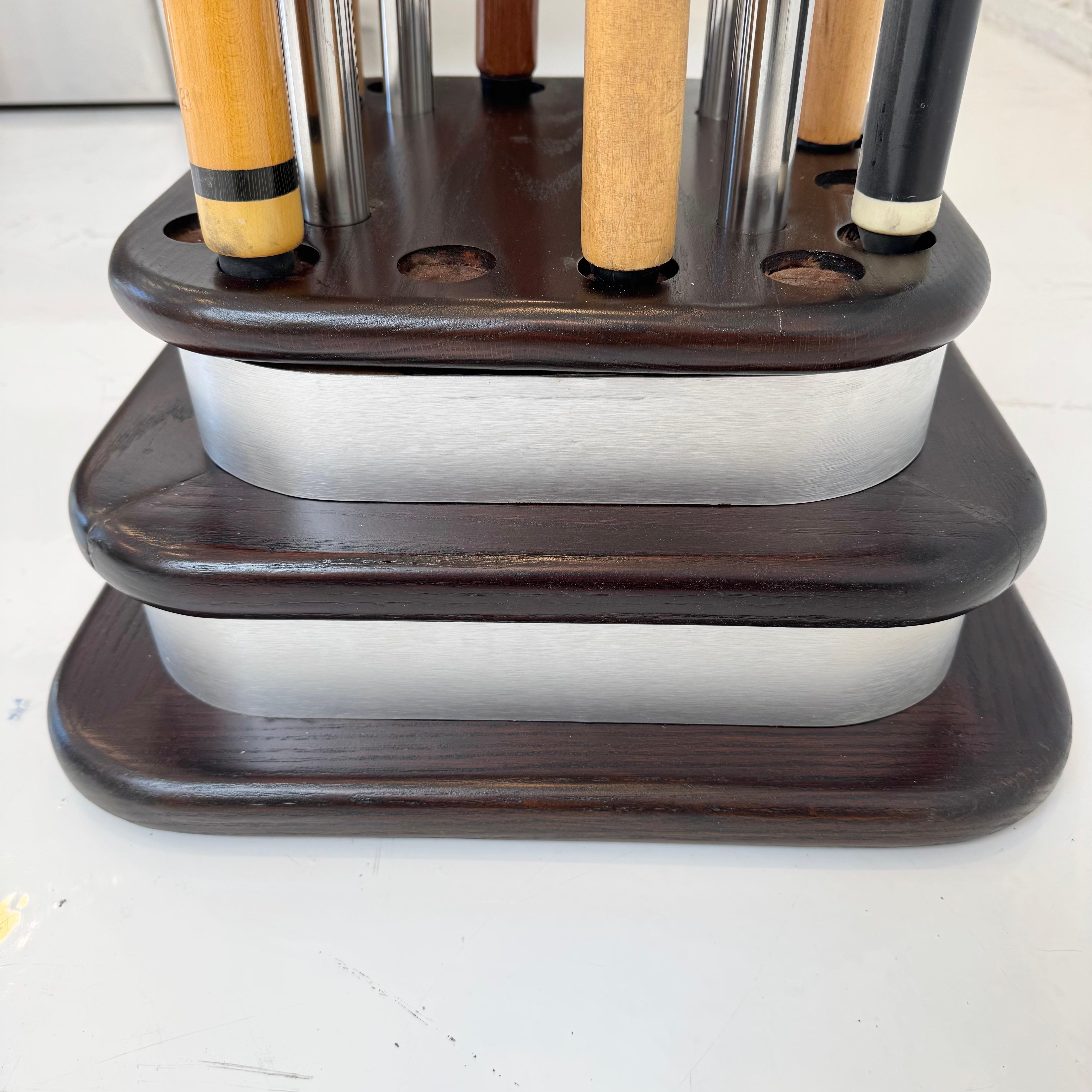 Brushed Aluminum Stacked Level Pool Table, 1980s USA For Sale 13