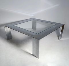 Vintage Cityscape Steel Coffee Table / Milo Baughman / Paul Evans / Brueton