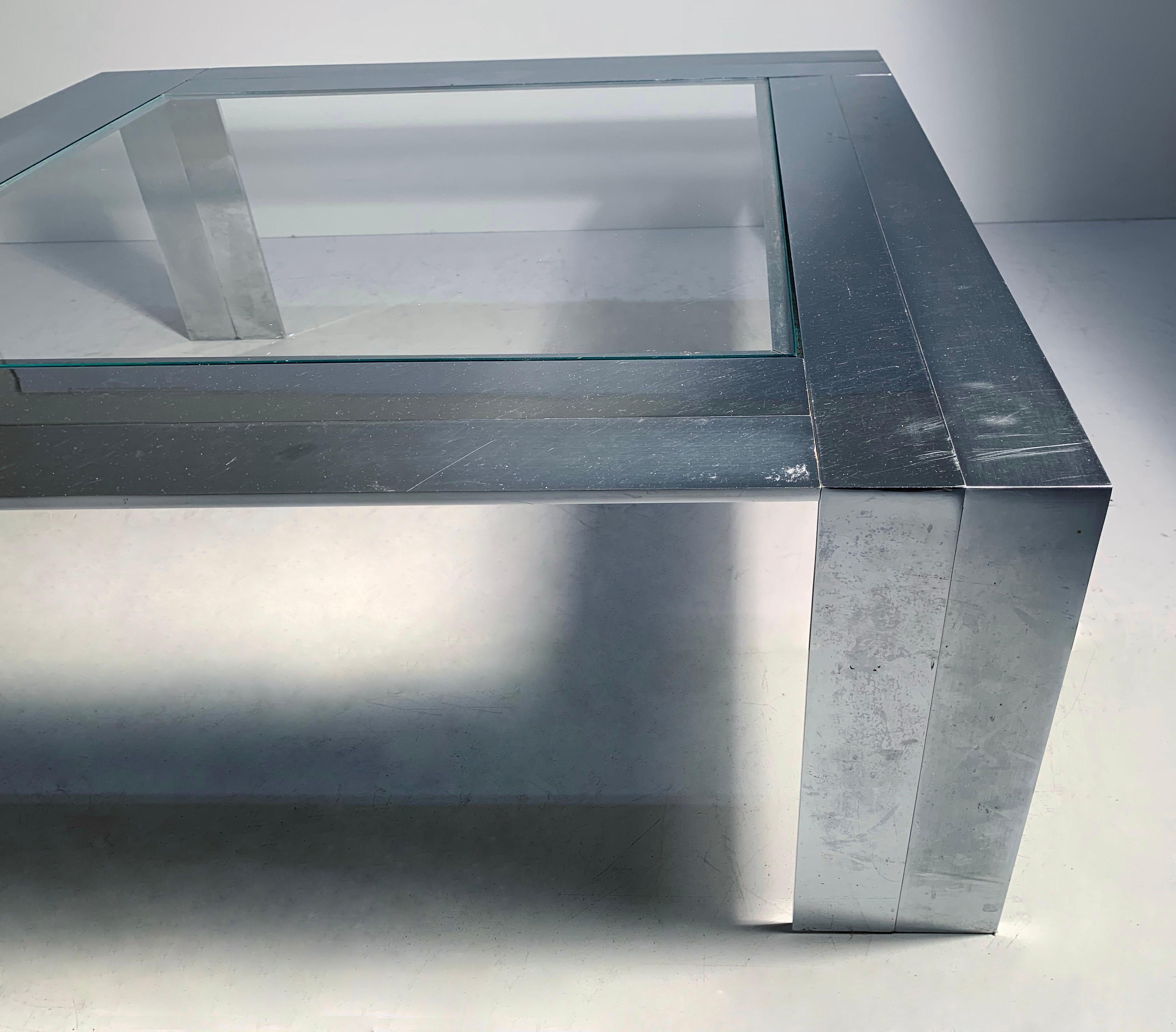 Vintage Steel and Glass Coffee Table by Elaine Cohen for DIA In Good Condition For Sale In Chicago, IL