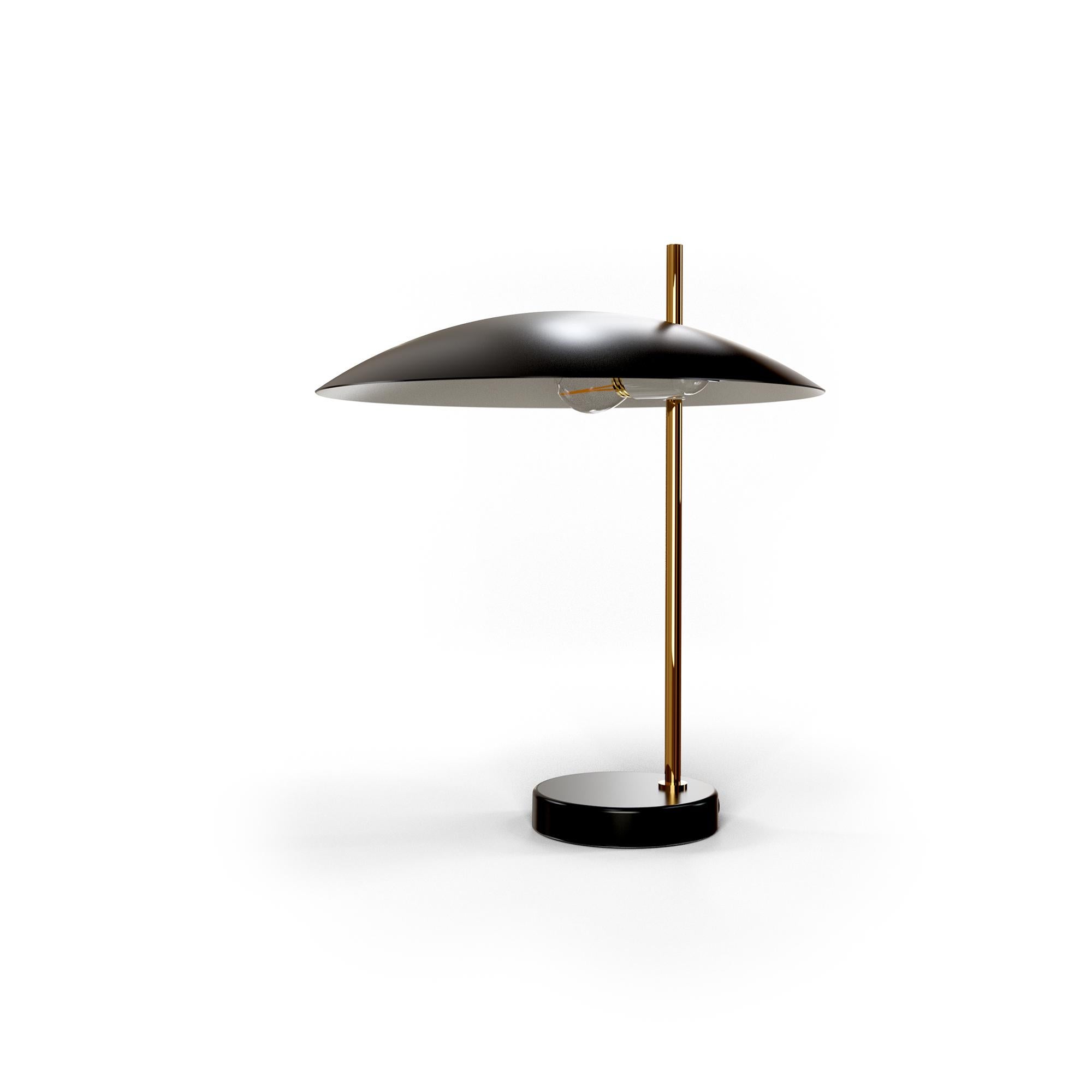 Post-Modern Brushed Brass 1013 Table Lamp by Disderot For Sale