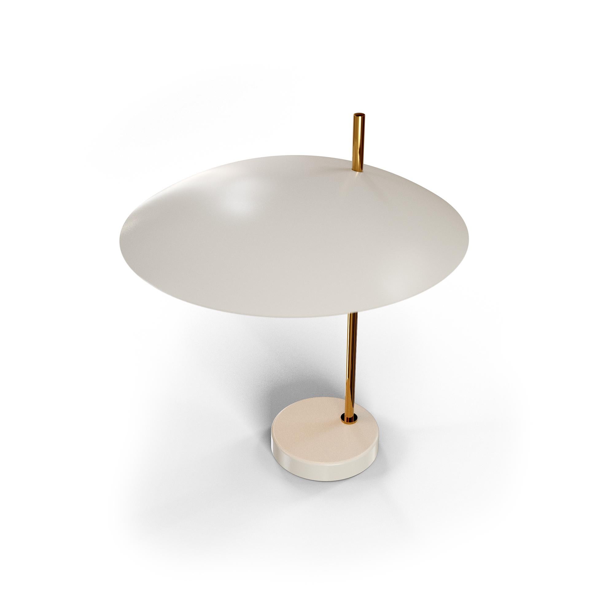 Other Brushed Brass 1013 Table Lamp by Disderot For Sale