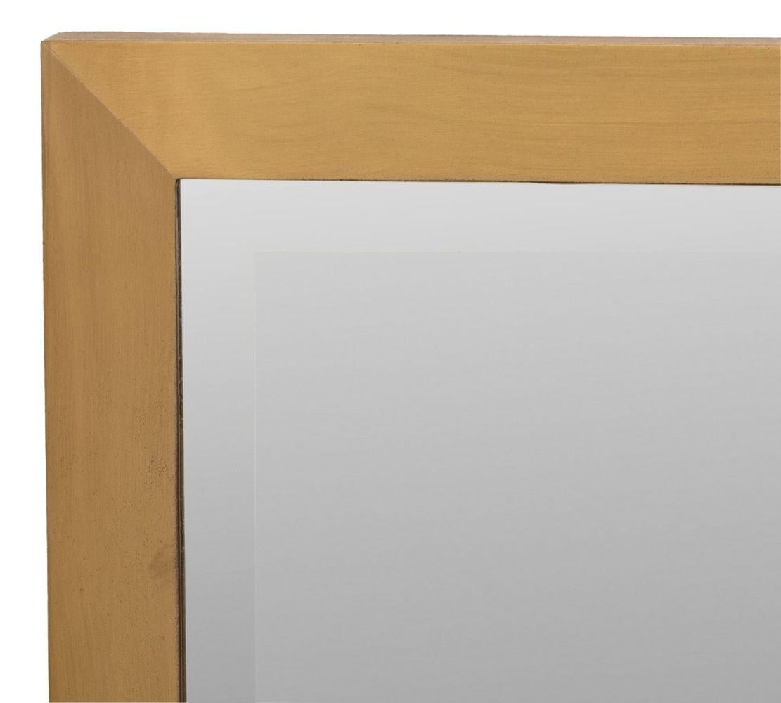 Brushed Brass Framed Beveled Glass Mirror. 48