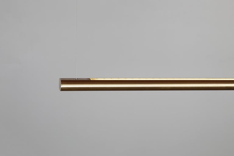 Brass Linear Pendant Light brushed brass linear light modern and minimal horizontal yakata pendant light for sale 1