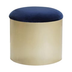 Brushed Brass “Mushroom” Pouf in Velvet by Montage