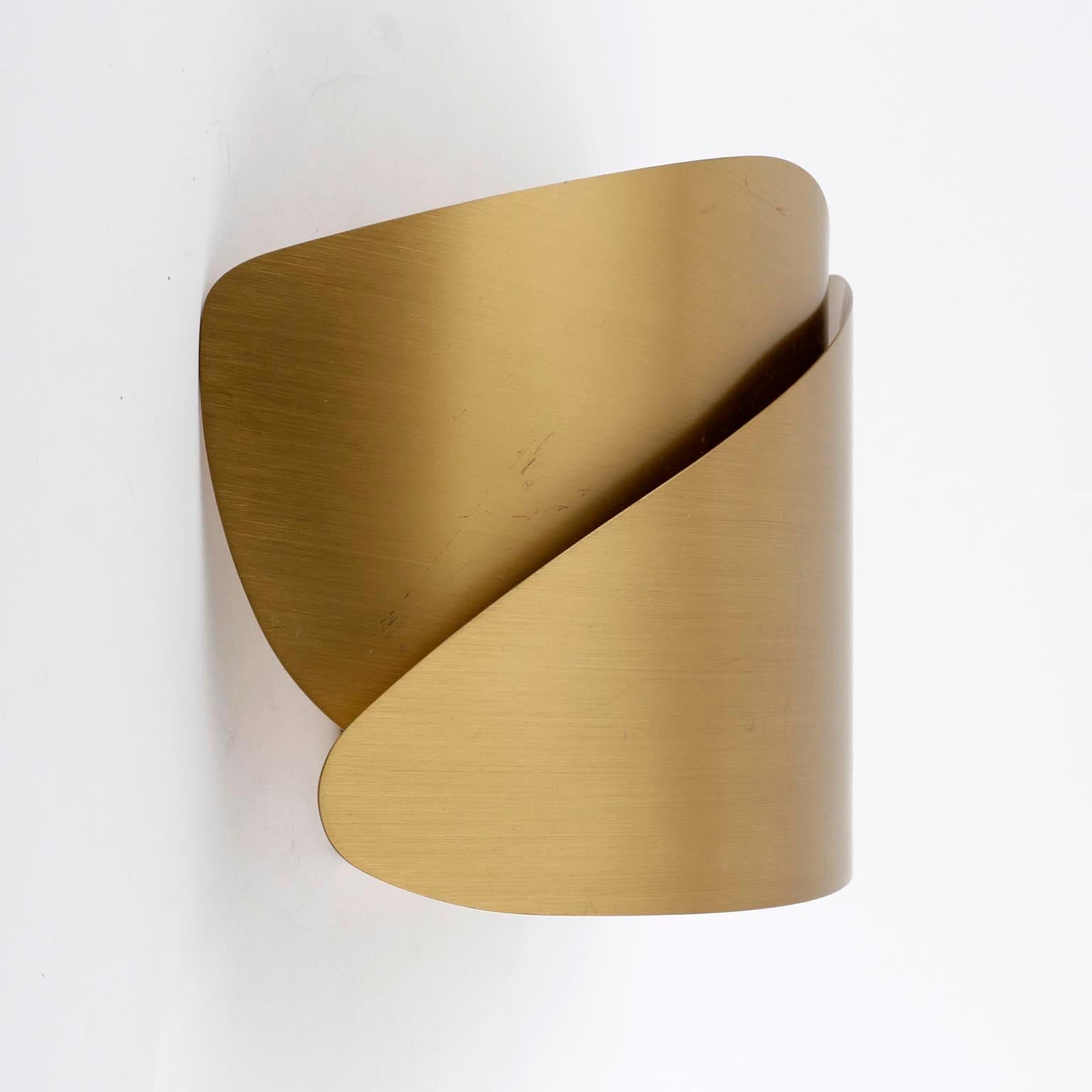 Brushed Brass Sconces, 1970s 3