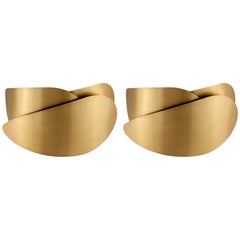 Brushed Brass Sconces, 1970s