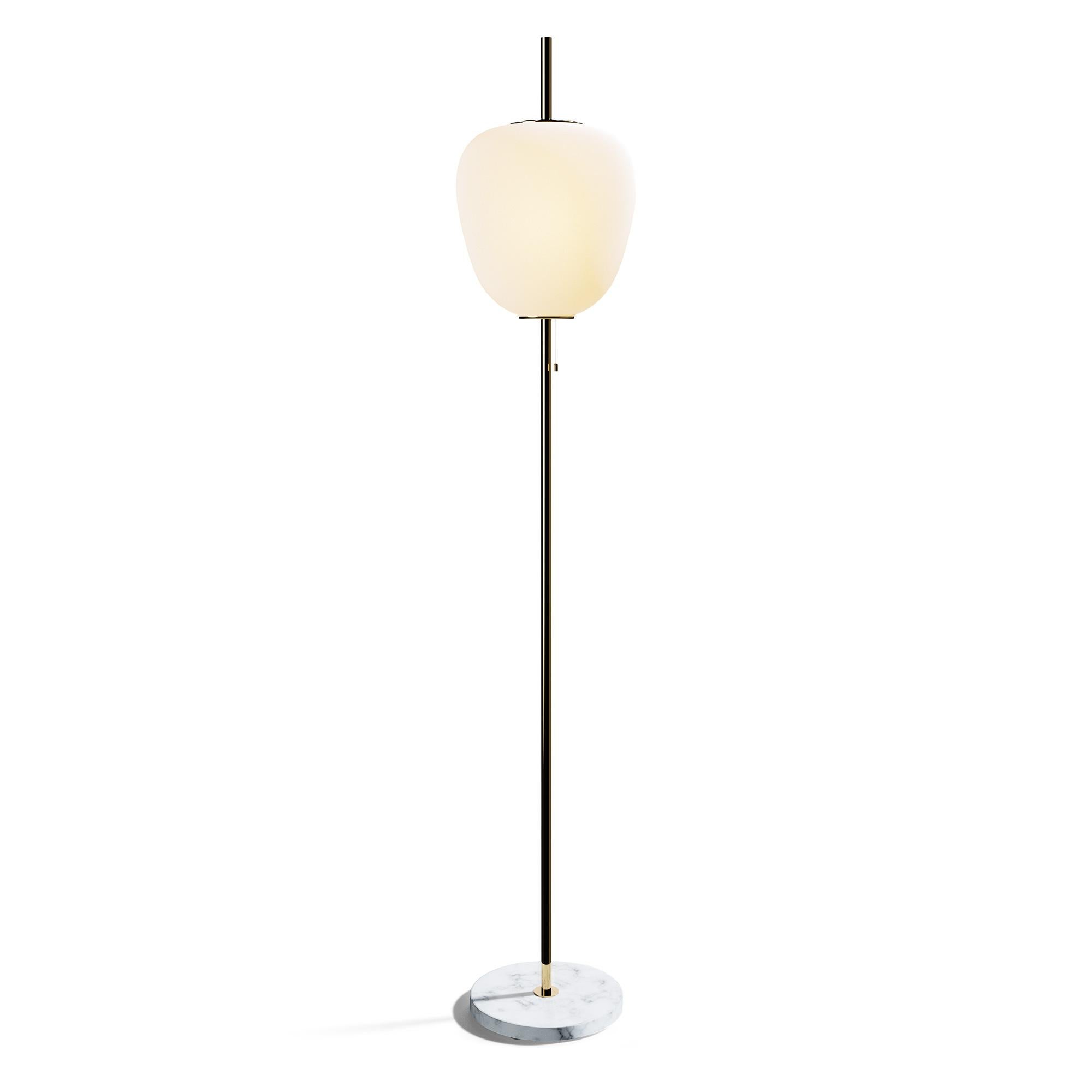 Ottone Lampada da terra J14 alta in ottone spazzolato di Disderot in vendita