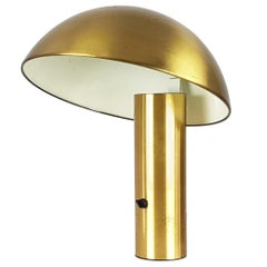 Lampada da tavolo Vaga in ottone spazzolato di Franco Mirenzi per Valenti, 1978