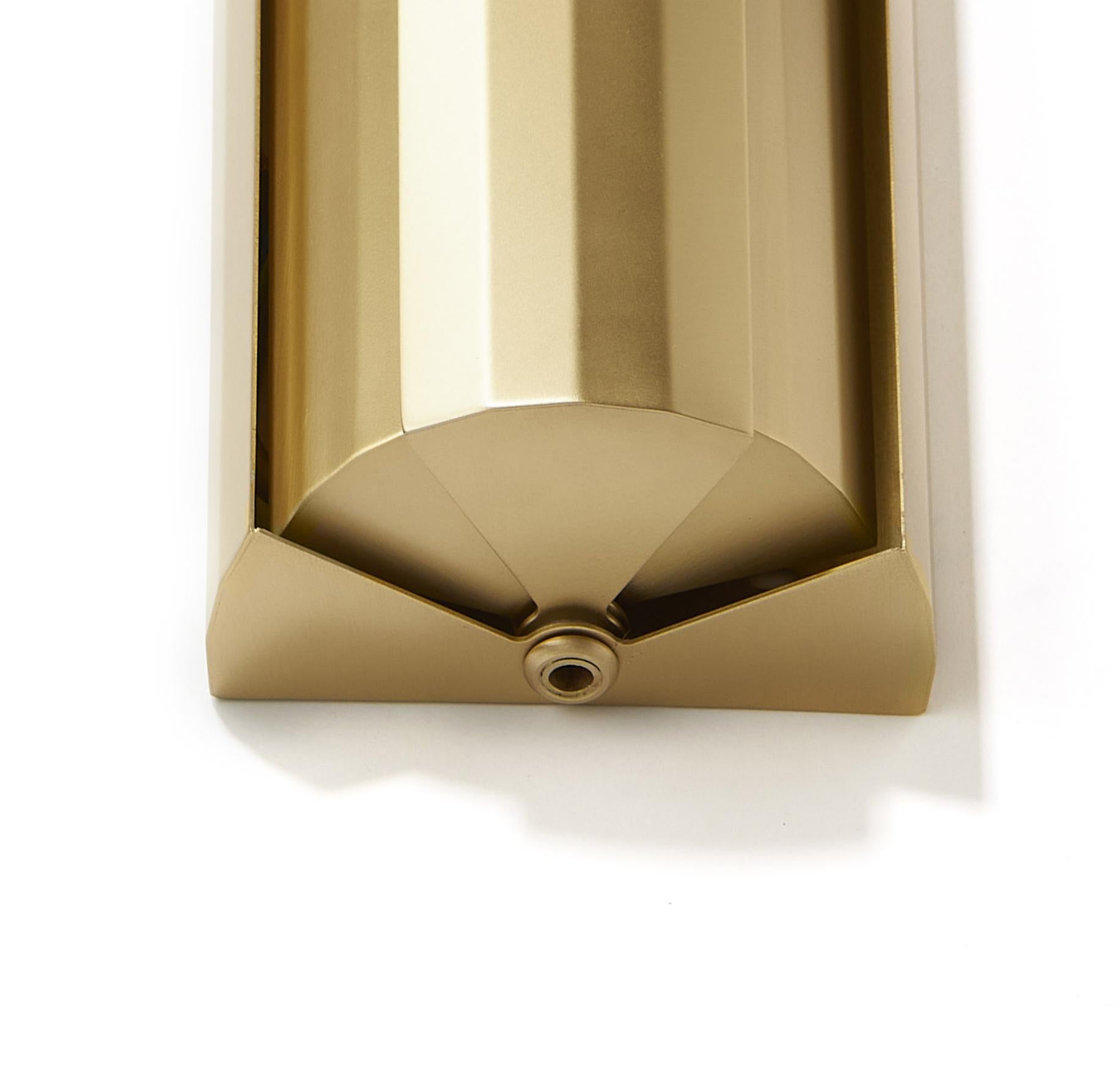 French LETO brushed brass wall light with mobile fins 140 For Sale