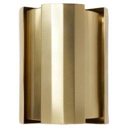 LETO brushed brass wall light with mobile fins 140 For Sale