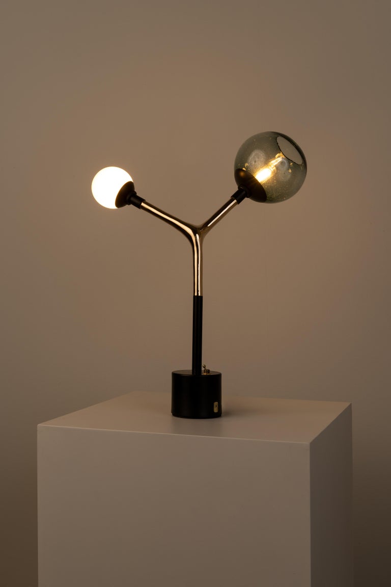 Powder-Coated Mácula Table Lamp w/Lost-Wax Bronze, Customizable, Made in MX For Sale