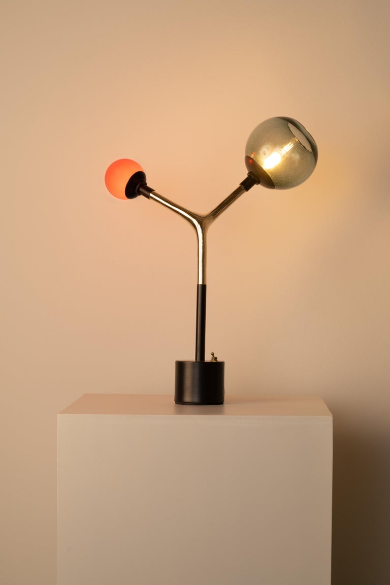 Contemporary Mácula Table Lamp w/Lost-Wax Bronze, Customizable, Made in MX For Sale