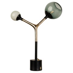 Mácula Table Lamp IM w/Lost-Wax Bronze Casting, Turned Brass, Customizable