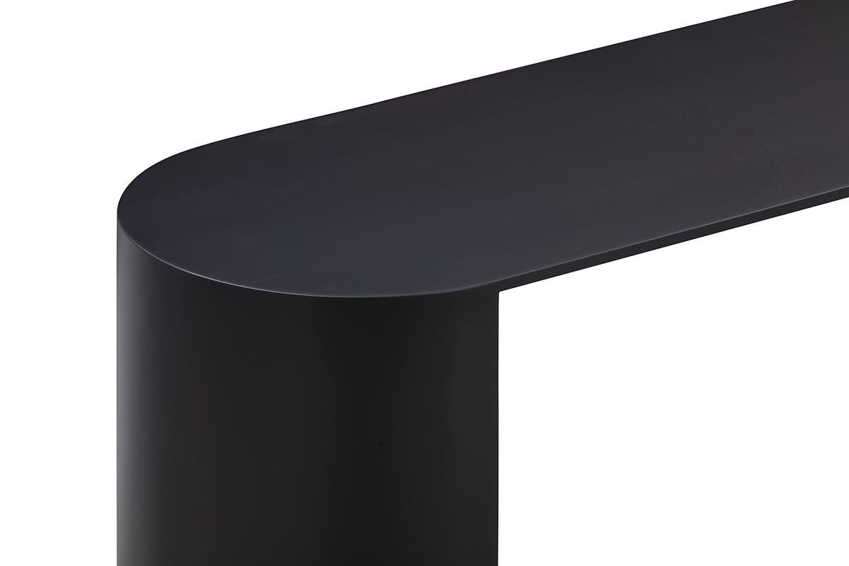 Plaqué Table console en bronze brossé en vente