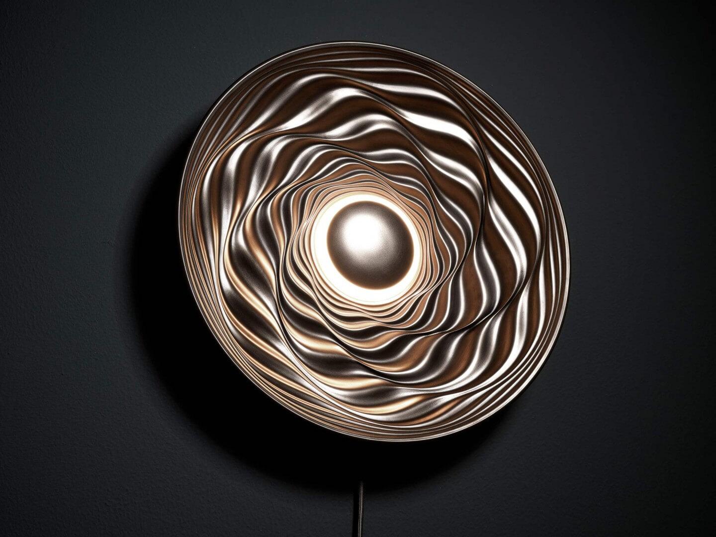 British Brushed Bronze Resin Illuminated Sculpture Transmission by David Tragen For Sale