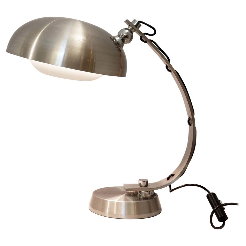 Mid-Century Modern Brushed Chrome Arc Desk Lamp